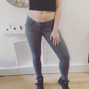 Stretch Gray Denim Skinny Jeans